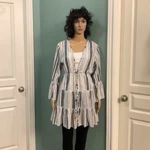 Blue Island Top/ Beach Cover-up - L - Cotton